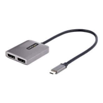 STARTECH.COM 2-Port USB-C MST Hub - USB-C auf DisplayPort Adapter/Splitter - USB-C Adapter/Hub Dual 4K Monitor mit DP1.4 - 30cm