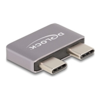 DELOCK Adapter USB 40 Gbps USB Type-C 2 x Stecker zu 2 x Buchse Portschoner Metall