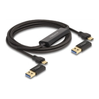 DELOCK USB Type-C 5 Gbps Data Link Kabel + KM Switch 2m