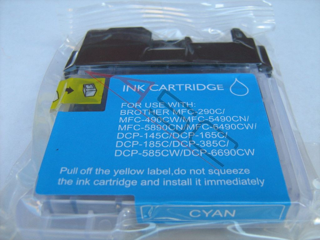 Ink cartridge (alternative) compatible with Brother LC1100 cyan