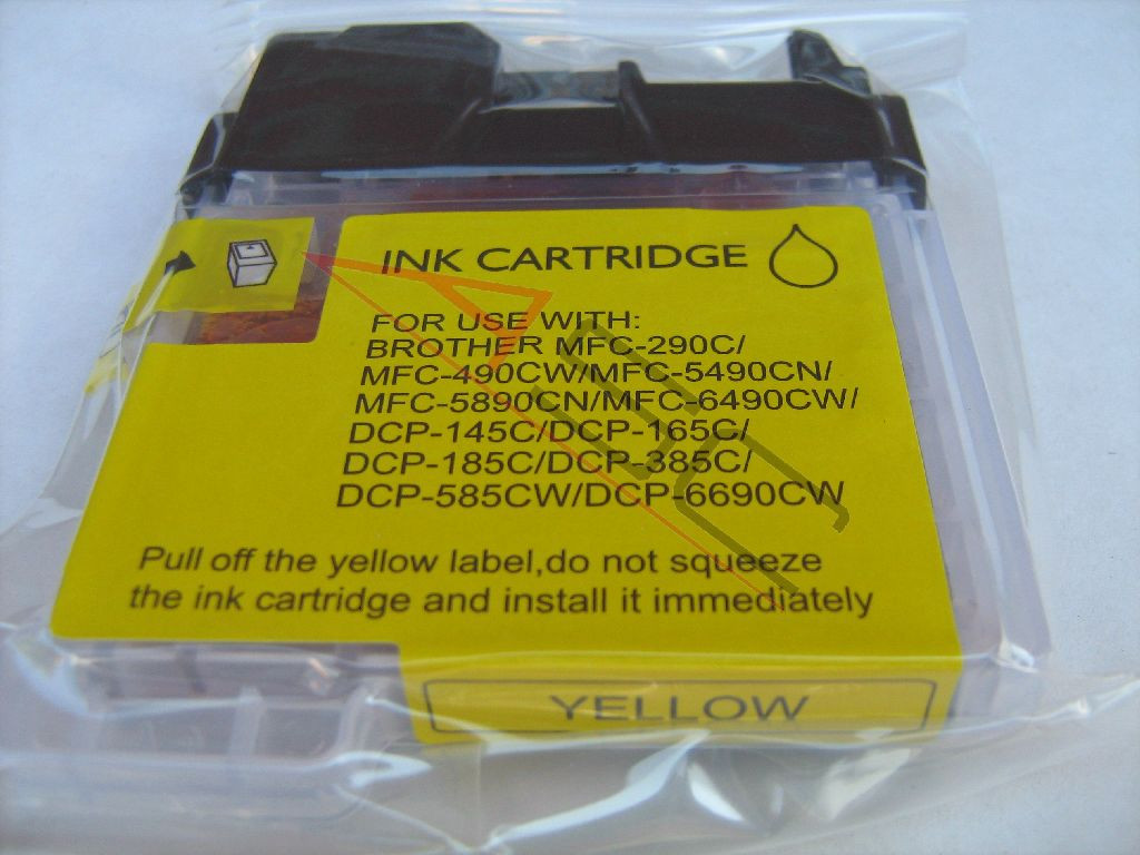 Ink cartridge (alternative) compatible with Brother LC1100 yellow