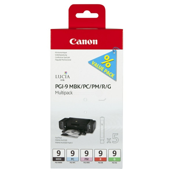 Original Ink cartridge multi pack Canon 1033B013/PGI-9 blackmatte photocyan red green