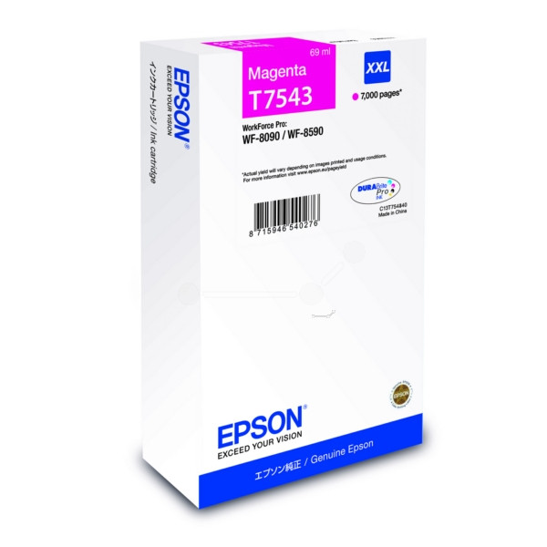 Original Ink cartridge magenta Epson C13T754340/T7543 magenta