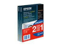 EPSON Premium glänzend Foto Papier inkjet 255g/m2 100x150mm 2x40 Blatt 1er-Pack BOGOF