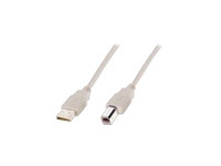 ASSMANN USB2.0 Anschlusskabel 5m USB A zu USB B AWG28 beige bulk