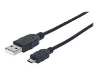 MANHATTAN USB 2.0 Anschlusskabel 0,5m schwarz USB 2.0 Standard-A-Stecker auf USB 2.0 Micro-B-Stecker