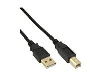 INLINE USB 2.0 Kabel A an B 0,3m vergoldete Kontakte schwarz (P)