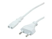 VALUE Netzkabel Euro-Flachstecker auf C7 2polig weiss 1,8m
