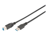 DIGITUS USB 3.0 Verbindungskabel Typ A-B St/St 1,8m USB 3.0 konform UL sw