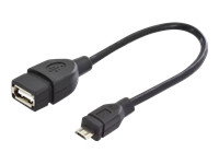 DIGITUS USB 2.0 Adapterkabel OTG Typ mikro B - A St/Bu 0,2m USB 2.0 konform sw