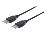 MANHATTAN USB 2.0 A Anschlusskabel 0,5m Typ A Stecker - Typ A Stecker 480 Mbps 0,5m schwarz