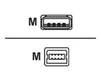 EFB USB2.0 Anschlusskabel Typ A Stecker auf Stecker Mini B 5polig  Classic Schwarz 1,5m