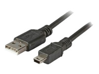 EFB USB2.0 Anschlusskabel Typ A Stecker auf Mini B Stecker 5 polig Classic Schwarz  1,8m