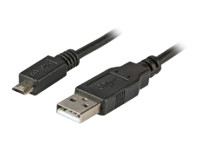 EFB USB2.0 Anschlusskabel Typ A Stecker auf Typ Micro B Stecker 5 polig Premium Schwarz 0,5m