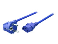 EFB Netzleitung Netzkabel Schutzkontakt 90Grad auf C13 180Grad 1,8 Meter BLAU Farbig zur eindeutigen Zuordnung von Geraeten