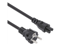 MANHATTAN Stromkabel C5 auf Schutzkonktakt EU CEE7/7 1m Netzkabel Kleeblatt auf 2-pol. europ Schutzkontakt-Stecker 2,5A 250V schwarz