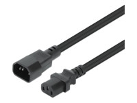 MANHATTAN Stromkabel C13 auf C14 Kaltgeräteverlängerung 1 m Verlängerungskabel für Kaltgeräte C13-Buchse auf C14-Stecker 10 A 250 V
